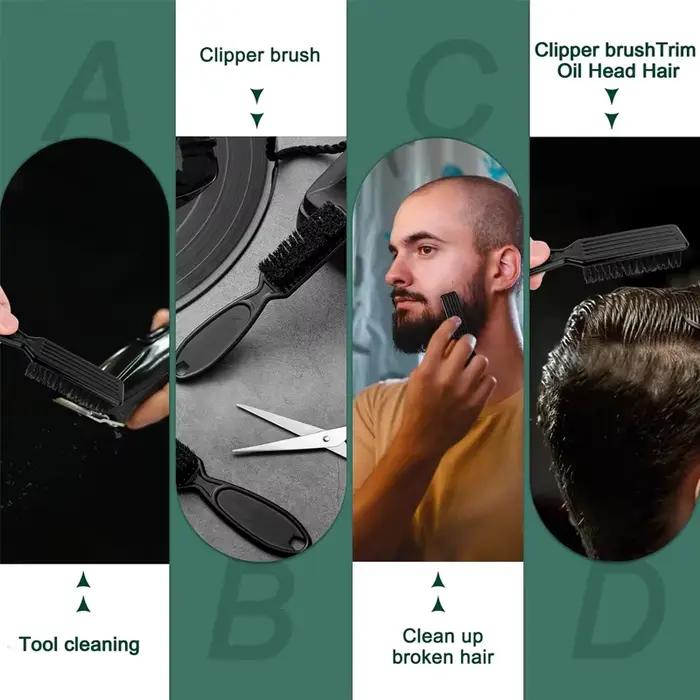 Kit de barbier professionnel, brosse pour cheveux et barbe, peigne coiffant et flacon pulvérisateur 