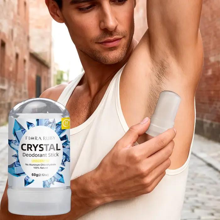 Déodorant en stick d'alun naturel 2,12 oz pour hommes et femmes, anti-odeur sous les aisselles sans 