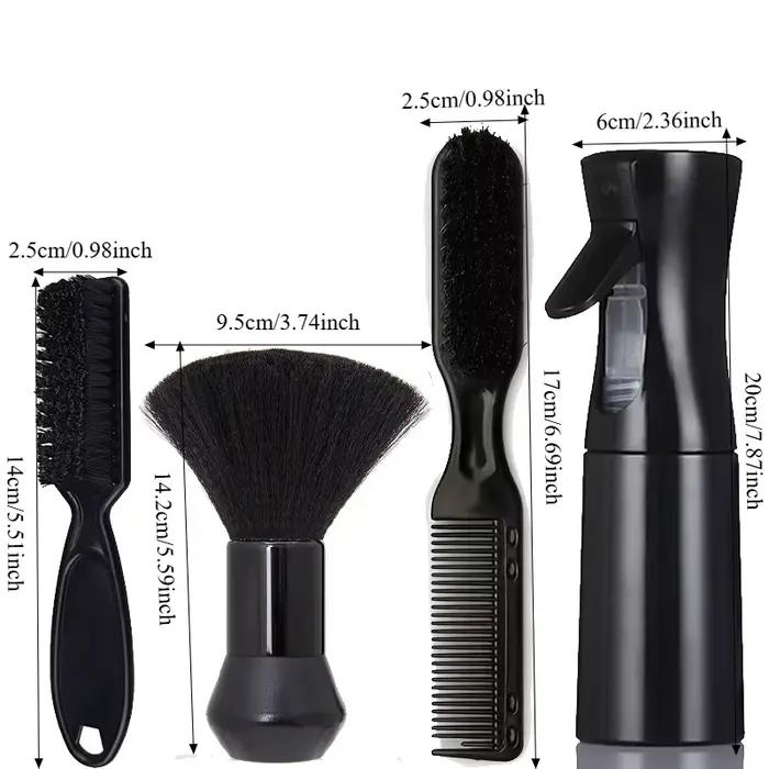 Kit de barbier professionnel, brosse pour cheveux et barbe, peigne coiffant et flacon pulvérisateur 