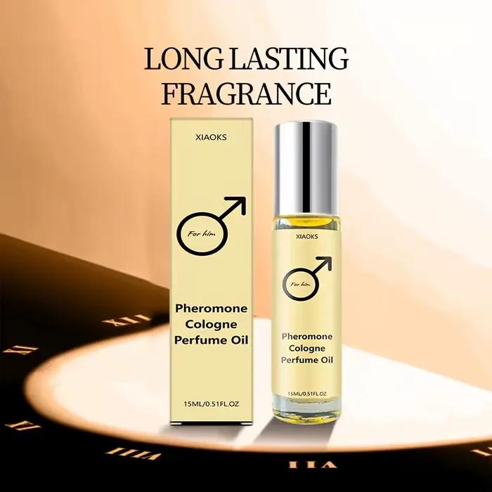 Huile Essentielle de Cologne aux Phéromones pour Hommes – Cologne pour Hommes au Parfum Boisé, Parfum Longue Durée, Format Roll-On, Léger, Portable