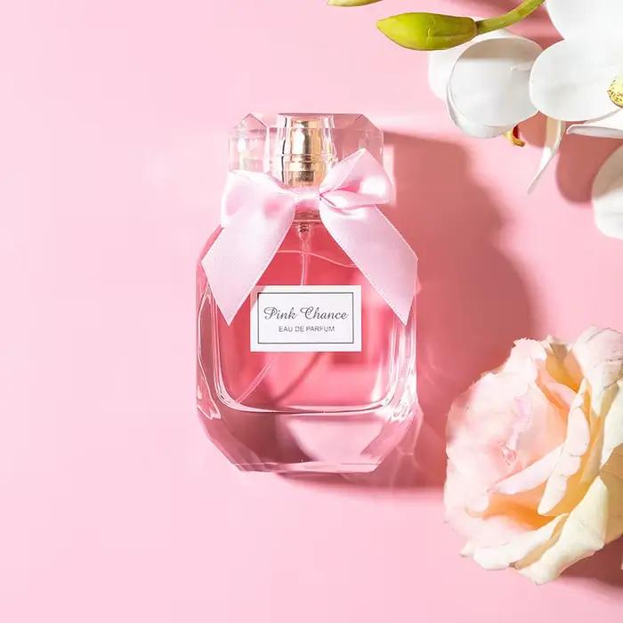 Parfum rose pour femmes, cadeau de noël, léger et durable, parfum Oriental, bouteille à nœud élégant, nuit romantique, parfum Sexy