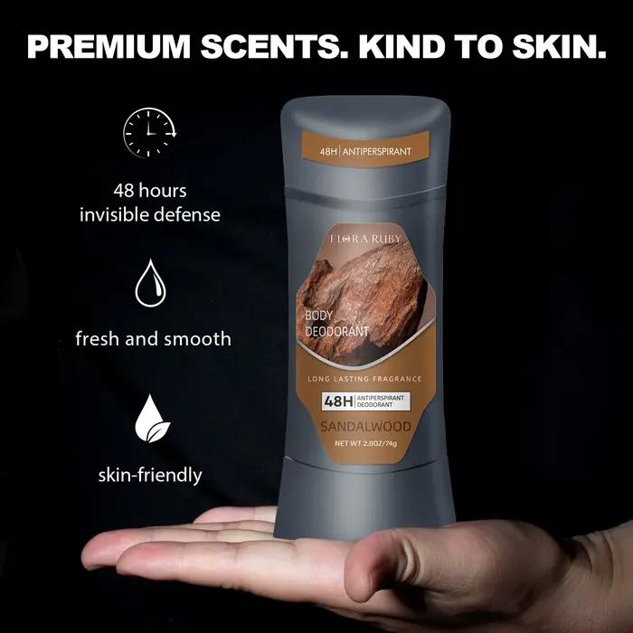Bâton déodorant en bois de santal pour hommes