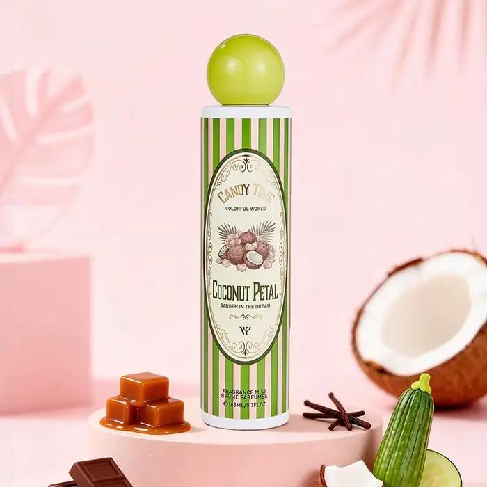 Parfum Gourmand Arabe de Dubaï 168ml Senteur Gâteau à la Noix de Coco et Fraise Barbe à Papa Fruits pour Femme Frais Durable Portable Vaporisateur