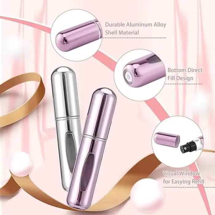 5 flacons vaporisateurs de parfum miniatures portables rechargeables de 5 ml
