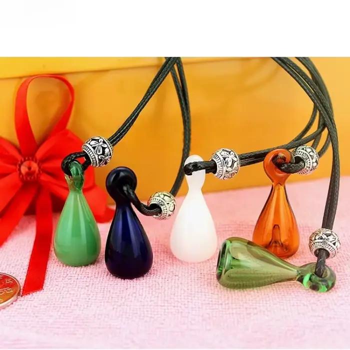 Mode dames parfum huile essentielle bouteille pendentifs collier verre à faire soi-même diffuseur de parfum amoureux fête bijoux cadeaux