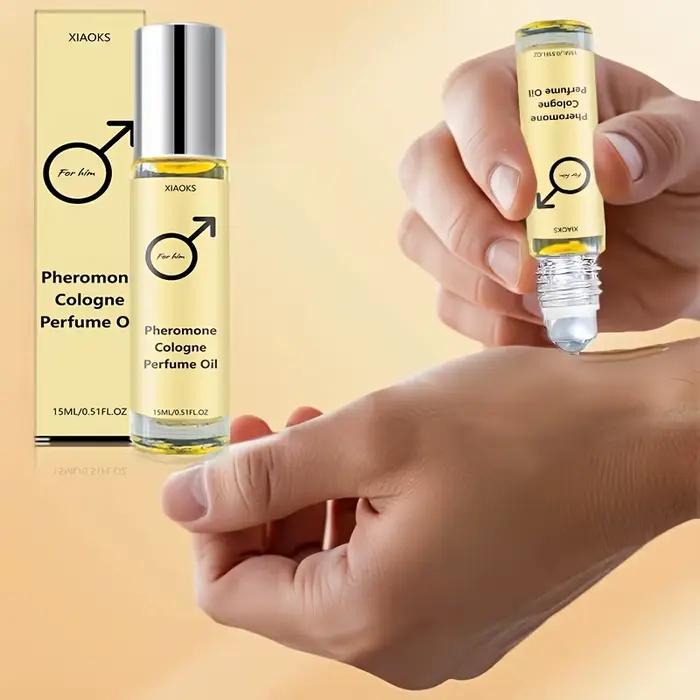 Huile Essentielle de Cologne aux Phéromones pour Hommes – Cologne pour Hommes au Parfum Boisé, Parfum Longue Durée, Format Roll-On, Léger, Portable