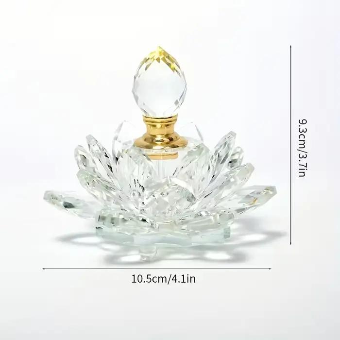 Bouteille de parfum créative en verre en forme de lotus, ornement de bureau décoratif en cristal, non parfumé, bouteille de parfum, décoration en verre, anniversaire, cadeau de Noël/vacances