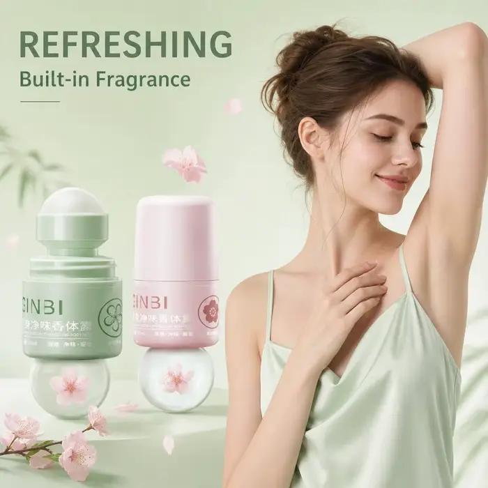 Déodorant anti-transpirant roll-on 30 ml, parfum longue durée à la fleur de cerisier, neutraliseur d'odeurs sous les aisselles, contrôle portable de la transpiration