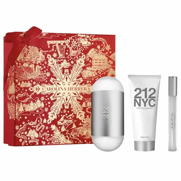 Carolina Herrera 212 Nyc Eau De Toilette Vaporisateur 100ml Coffret 3 Produits