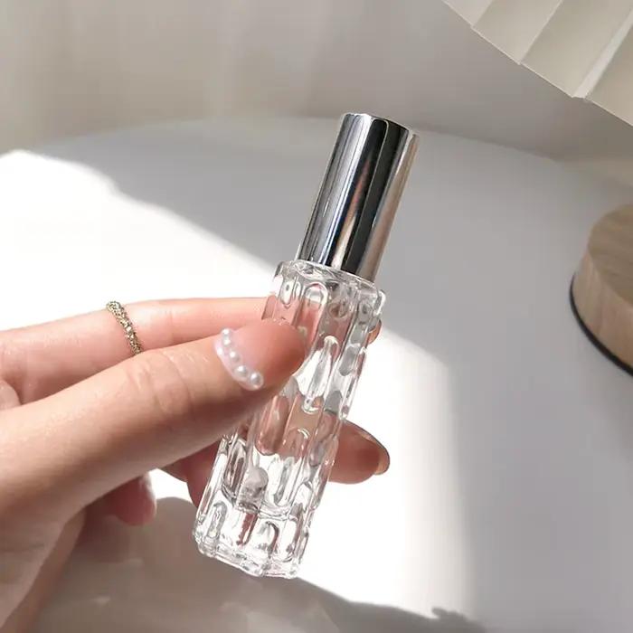 Bouteille de pulvérisation de parfum en verre de 10ml, tête de pulvérisation en aluminium, distribut