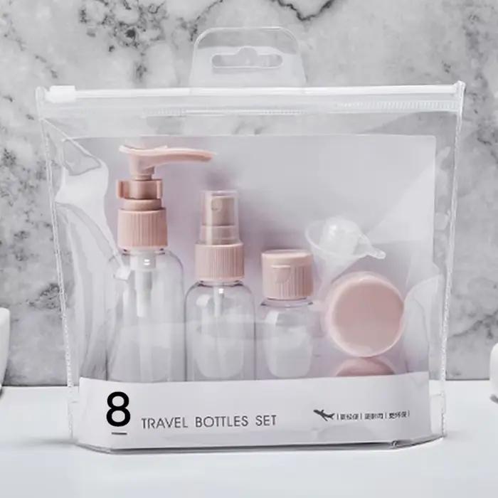 Ensemble de bouteilles rechargeables pour parfum, lotion, shampoing et douche, avec option de couleur multiple pour vanity élégante et organisation pratique pour voyage