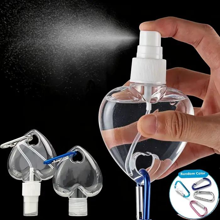 Flacon vaporisateur de parfum en forme de cœur rechargeable pour cosmétiques lotions et parfums avec crochet métallique pour femmes et hommes occasions spéciales