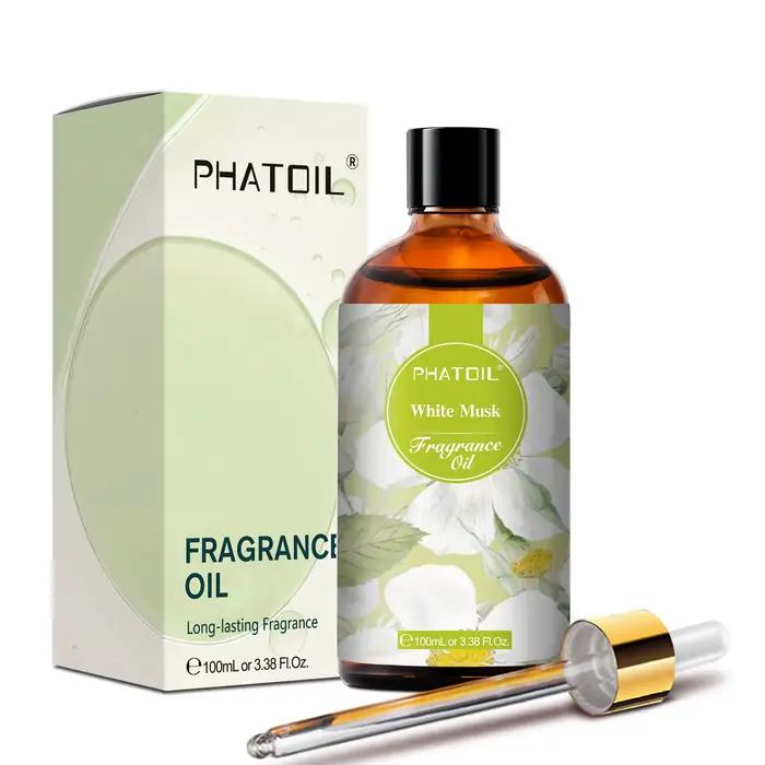 PHATOIL – huile parfumée aromatique pour diffuseur, aromathérapie, musc blanc, linge frais, brise marine, huile parfumée longue durée pour bricolage, 100ml