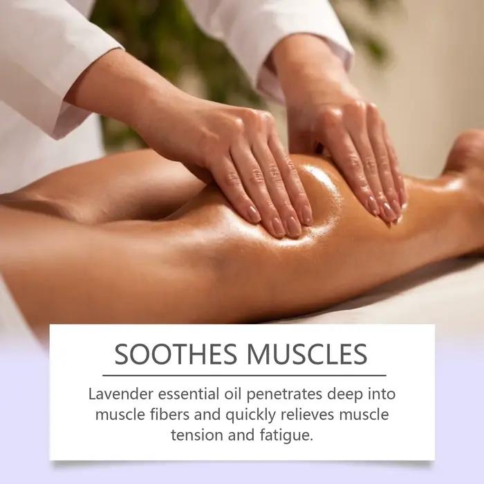 Huile essentielle de lavande hydratante pour le corps, lissage de la peau, doux, soulagement du Stress, douleurs musculaires, aide au sommeil, Spa, huile de Massage relaxante