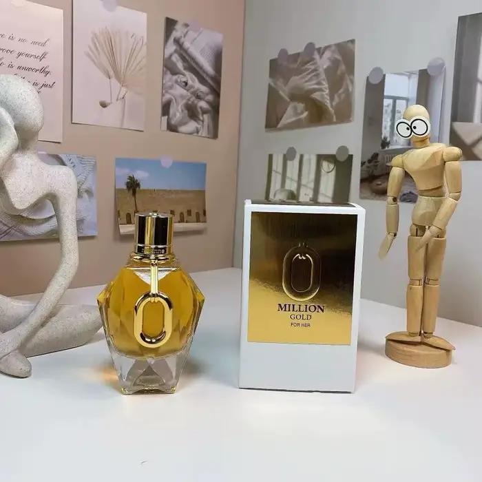 Parfum floral Million Gold 90ml pour femmes, élégant, longue durée, rendez-vous romantiques, soirée de gala, mariage, cadeau d'anniversaire, Noël