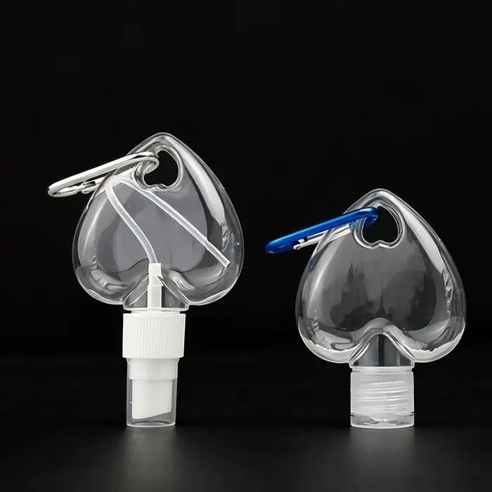 Flacon vaporisateur de parfum en forme de cœur rechargeable pour cosmétiques lotions et parfums avec crochet métallique pour femmes et hommes occasions spéciales