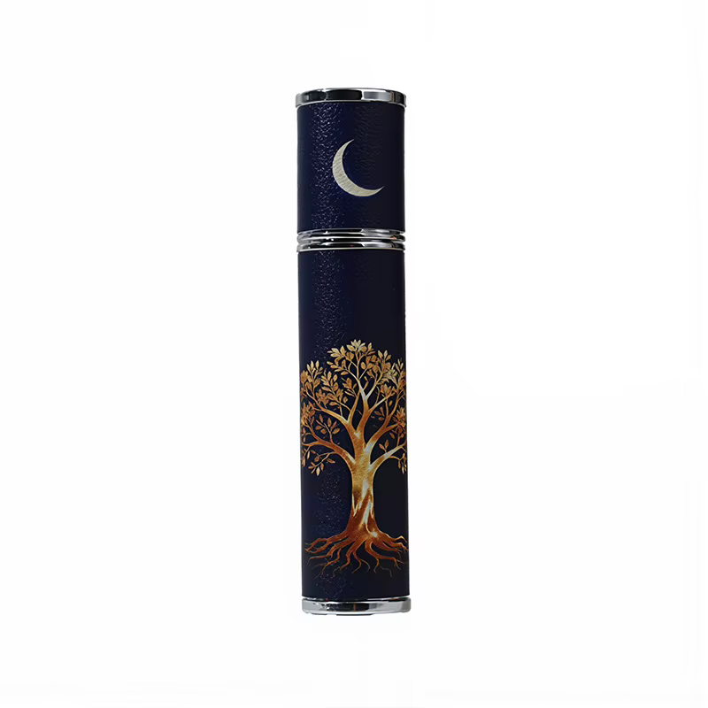 Bouteille rechargeable de parfum en cuir série arbre de vie, nouvelle bouteille rechargeable Portabl